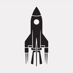 rocket vector silhouette on a white background