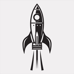 rocket vector silhouette on a white background