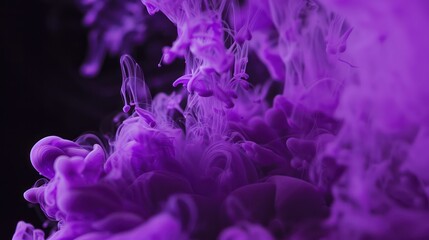 Fototapeta premium Close up of pink smoke on black background