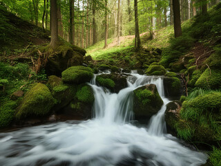 Obraz premium waterfall in the forest