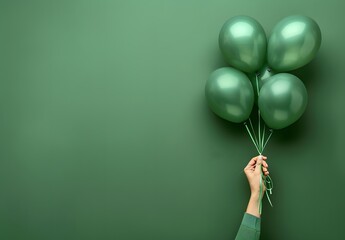 Green Balloons Hand St. Patrick's Day