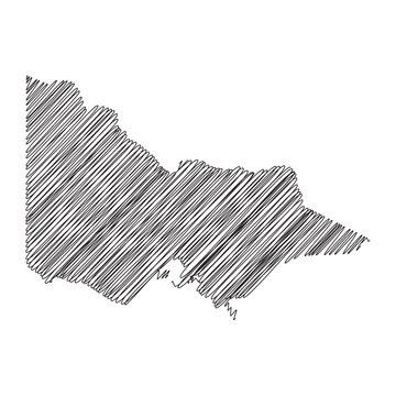 recommend clip art: Victoria Australia states thread map line vector illustration