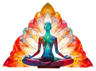 PNG Yoga meditation art spirituality cross-legged.