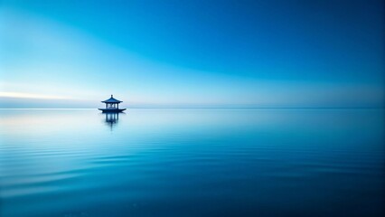Minimalist composition with clean lines and negative space, evoking calm and tranquility, minimalist