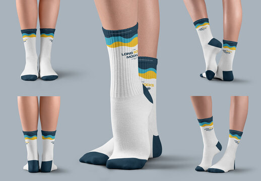 5 Mockups of Long Socks