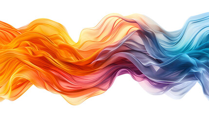 Abstract orange and blue flowing waves.