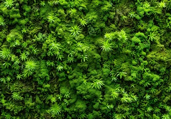 Green Moss Texture Background, Top View