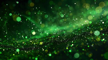 Abstract Green Glitter Bokeh Lights Background