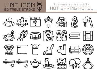 ラインアイコン　ビジネスシリーズvol.34　温泉旅館