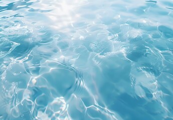 Obraz premium Light Blue Water Ripples and Reflections Background