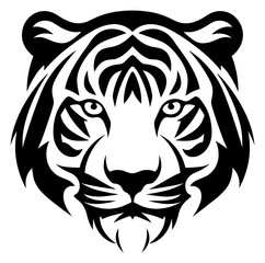 Fototapeta premium PNG Tiger icon logo animal white.