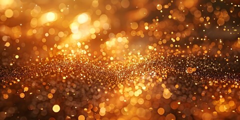Naklejka premium Elegant Golden Glitter Motion Graphics Background with Particles for Awards Shows. Concept Motion Graphics, Golden Glitter, Awards Shows, Elegant Design, Particles