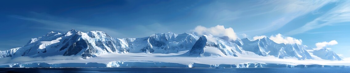 Obraz premium Panoramic View of Antarctica's Snow-Capped Mountains