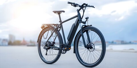 Fototapeta premium Introducing the Latest Electric Bike Showcasing Features and Ease of Use. Concept Electric bikes, Features overview, Ease of use, Sustainable transportation, Cycling trends