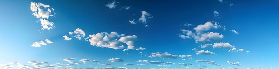 Fototapeta premium Panoramic Blue Sky With White Clouds Photography