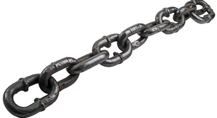 Obraz premium Chains Breaking. Metal Shackles and Links Bonds Being Attached