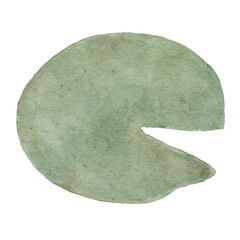 Lotus leaf drawing in watercolor isolated on background