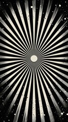 Fototapeta premium Anime sunburst abstract, dynamic concentric black elements, high energy. 