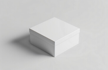White blank canvas box mockup on white background, front view