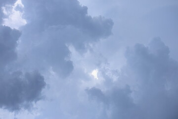blue sky with dark clouds