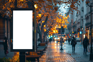 blank billboard in the city