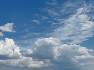 White clouds in the blue sky amazing cloudscape