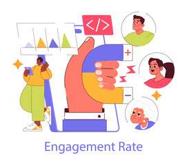 Obraz premium Branded App. Flat Vector Illustration