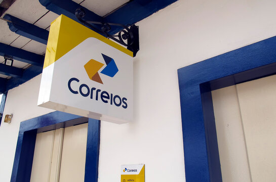 Post office sign in an agency in the interior of Minas Gerais