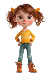 Cute Girl Happy Cartoon Character