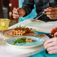 person eating a meal