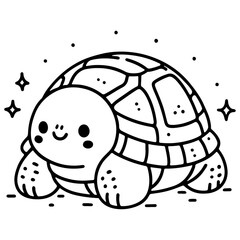 Adorable Tortoise Vector Collection with Artistic Line Art