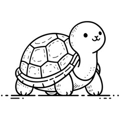 Adorable Tortoise Vector Collection with Artistic Line Art
