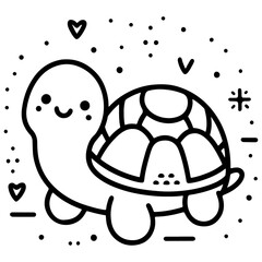 Adorable Tortoise Vector Collection with Artistic Line Art