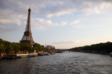 eiffel tower by the Seine river