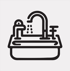 sink silhouette vector on a white background