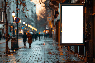 blank billboard in the city