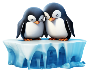 PNG Penguin ice bird togetherness.