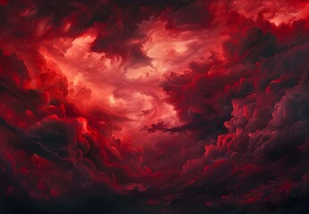 Fototapeta premium Dark Fantasy Red and Black Cloudscape