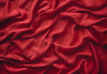 Obraz premium Red Fabric Texture Background - Draped Cloth
