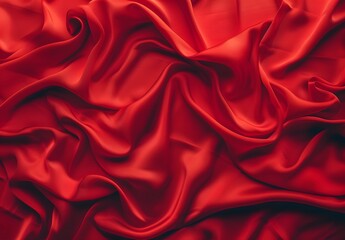 Obraz premium Red Silk Fabric Flat Lay Background