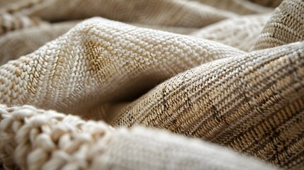 Detailed close-up of woven fabric texture, suitable for adding a tactile and cozy element. 