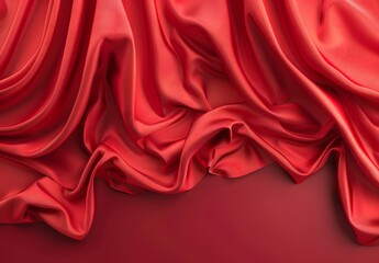 Obraz premium Red Fabric Drape Background For Product Display