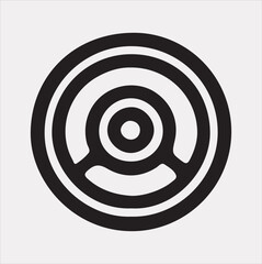 Steering wheel icon Car, auto silhouette vector on white background