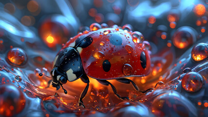 ladybug Digital painting background