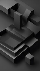 Black background. Minimal 3d shelf. Room in the 3d. For backdrop,wallpaper,background. Space for text. vector background.