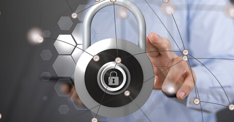 abstract lines with dots over dark background. © vegefox.com