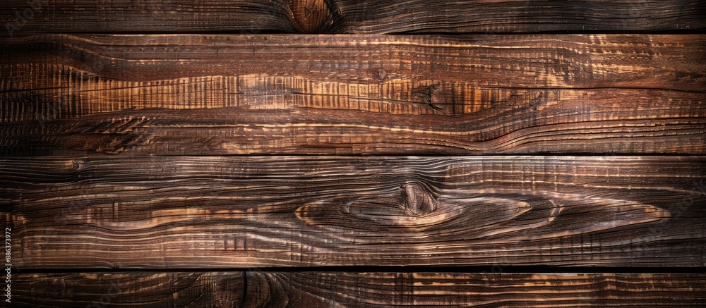 Poster rustic dark brown wooden texture creating a long banner wood background with copy space image