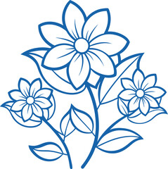 flower outline set silhouette vector, flowers vector seamless background pattern hand drawn. Vector illustration