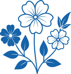 flower outline set silhouette vector, flowers vector seamless background pattern hand drawn. Vector illustration