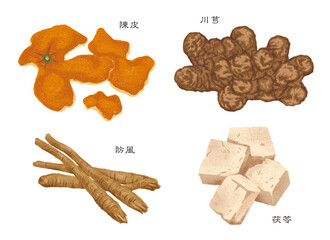 漢方薬　生薬　4種類(陳皮 川芎 防風 茯苓）